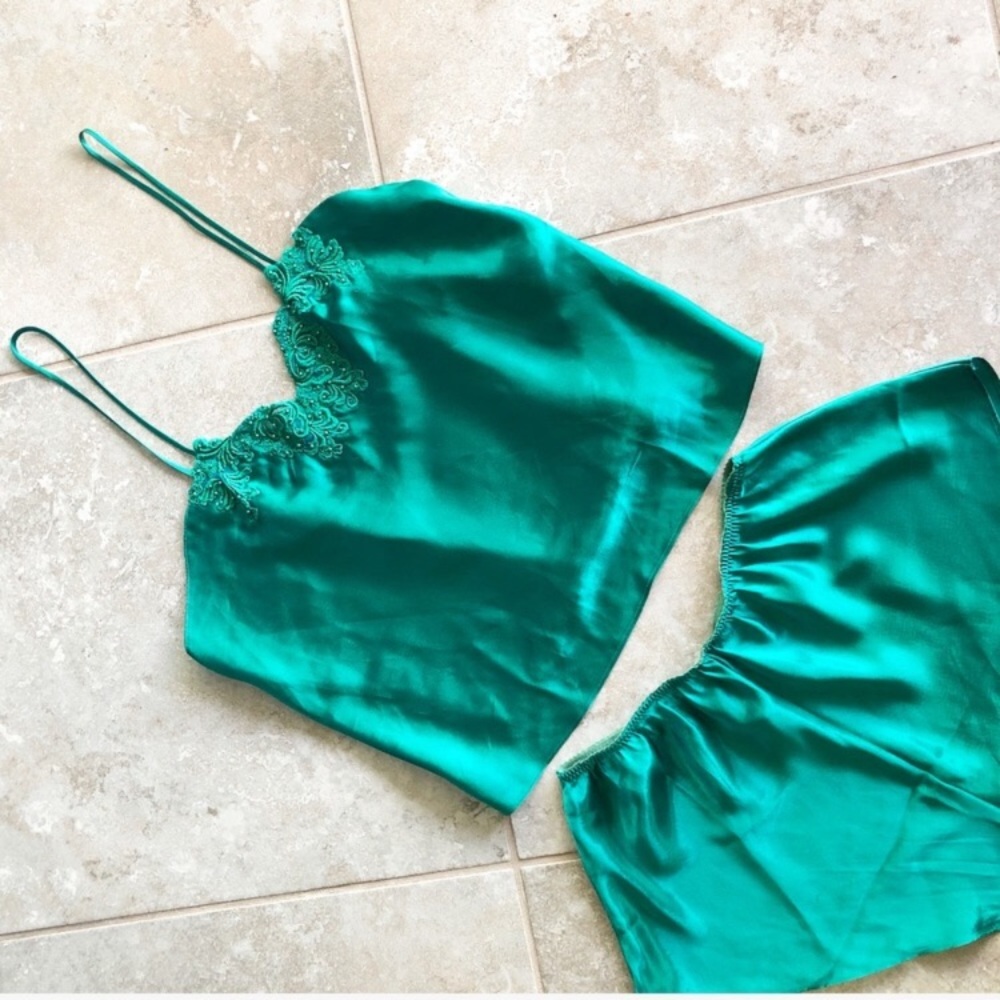 Victoria’s Secret silky pajamas emerald green